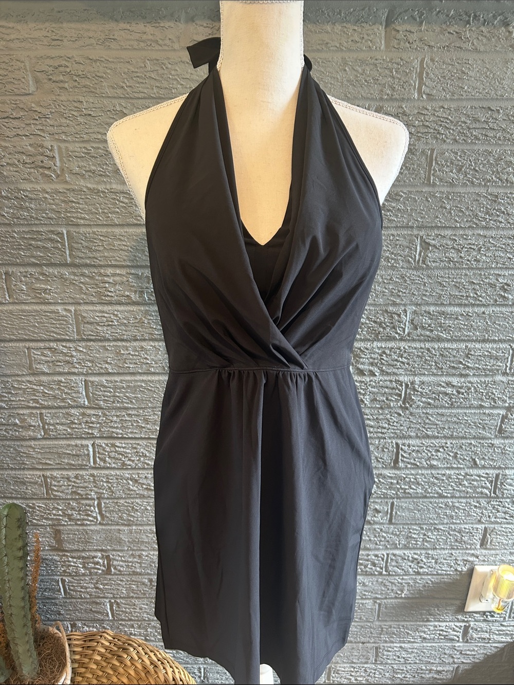 Athleta Pack Everywhere Halter Black Dress
